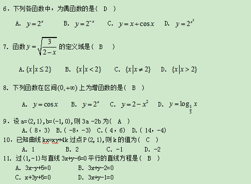 2020成人高考专升本《高数二》常考试题二(图2)